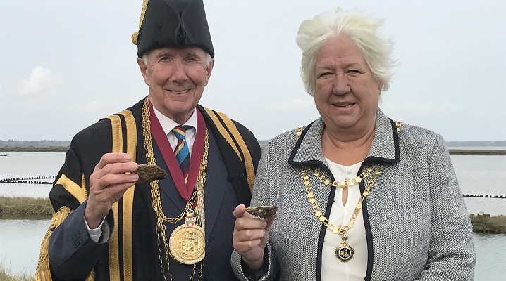 The Mayor and Mayoress of Colchester at Colne Oyster Fishery